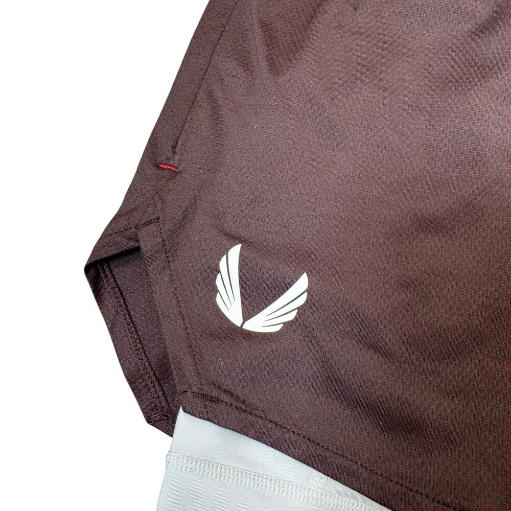 ASRV Aerosilver 5" Liner Short Size M Brown Wings Running Training DSG-0828 - Picture 3 of 10